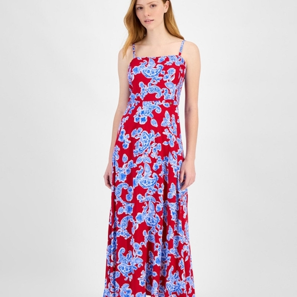 Tommy Hilfiger Dresses & Skirts - Tommy Hilfiger Red and Blue Floral Maxi Dress